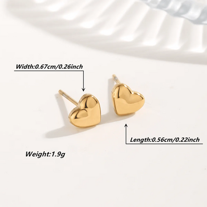 1 Pair Elegant Glam Round Heart Shape Pearl Plating Titanium Steel Gold Plated Ear Studs