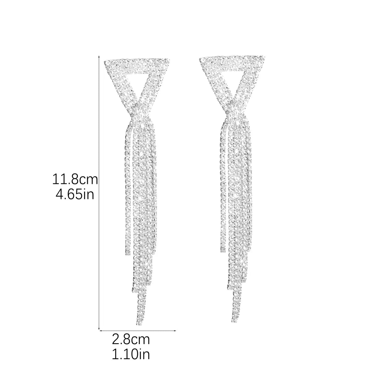 1 Pair Elegant Glam Tassel Inlay Alloy Rhinestones Drop Earrings