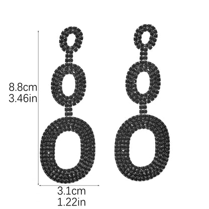 1 Pair Elegant Glam Tassel Inlay Alloy Rhinestones Drop Earrings