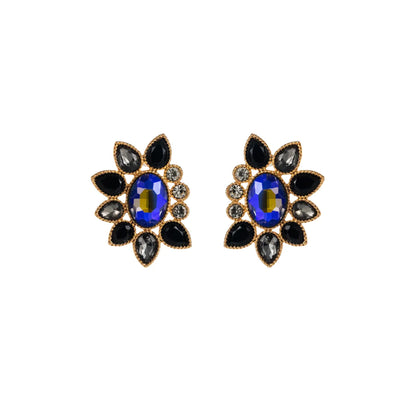 1 Pair Elegant Glam Water Droplets Flower Plating Inlay Alloy Rhinestones Gold Plated Silver Plated Ear Studs