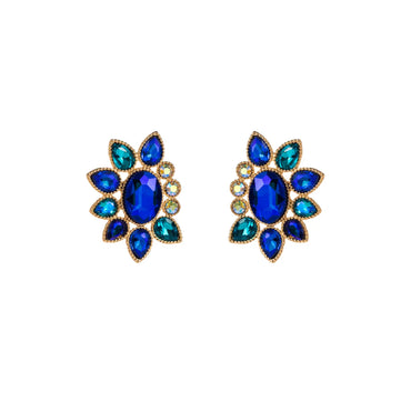 1 Pair Elegant Glam Water Droplets Flower Plating Inlay Alloy Rhinestones Gold Plated Silver Plated Ear Studs