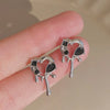 1 Pair Elegant Heart Shape Alloy Inlay Zircon Women'S Drop Earrings