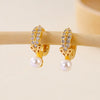 1 Pair Elegant Heart Shape Bow Knot Inlay Brass Zircon Drop Earrings