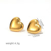 1 Pair Elegant Heart Shape Plating 304 Stainless Steel Drop Earrings