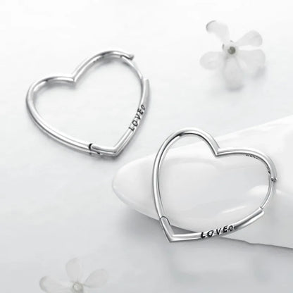 1 Pair Elegant Heart Shape Sterling Silver Plating Three-Dimensional Earrings