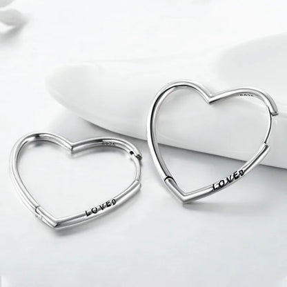 1 Pair Elegant Heart Shape Sterling Silver Plating Three-Dimensional Earrings