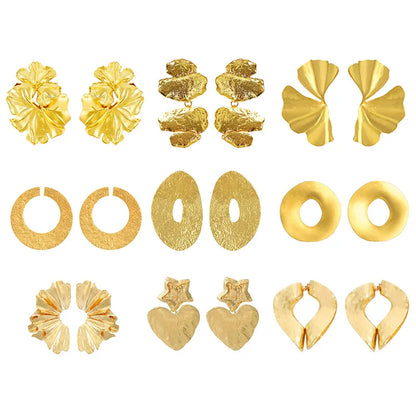 1 Pair Elegant Irregular Plating Alloy Gold Plated Drop Earrings