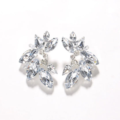 1 Pair Elegant Irregular Plating Rhinestone Ear Studs