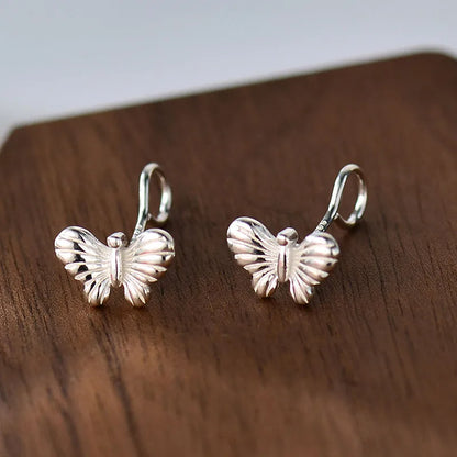 1 Pair Elegant Lady Butterfly Plating Sterling Silver Ear Studs