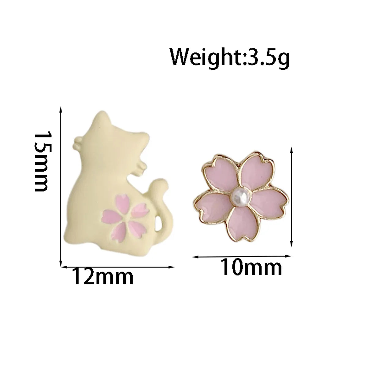 1 Pair Elegant Lady Cat Flower Alloy Gold Plated Ear Studs