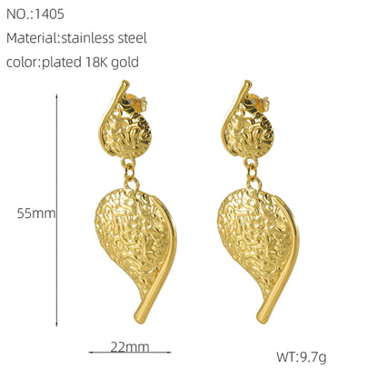 1 Pair Elegant Lady Classic Style Asymmetrical Irregular Solid Color 304 Stainless Steel Titanium Steel Titanium Steel 18K Gold Plated Drop Earrings