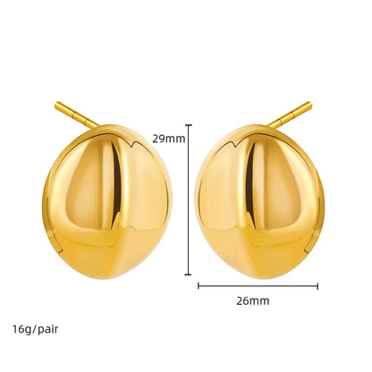 1 Pair Elegant Lady Classic Style Round Water Droplets Spiral 304 Stainless Steel Ear Studs