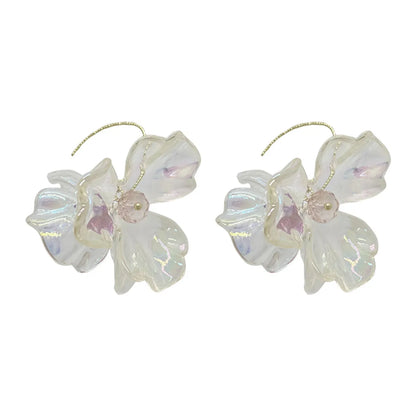 1 Pair Elegant Lady Flower Arylic Drop Earrings