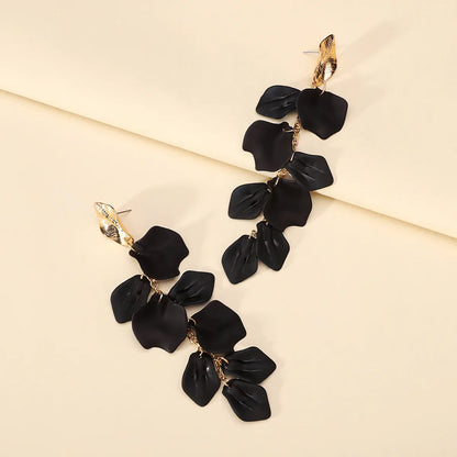 1 Pair Elegant Lady Flower Plating Zinc Alloy Drop Earrings