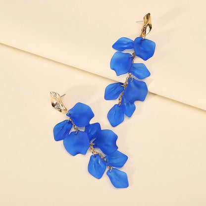 1 Pair Elegant Lady Flower Plating Zinc Alloy Drop Earrings