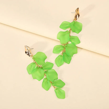 1 Pair Elegant Lady Flower Plating Zinc Alloy Drop Earrings