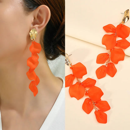 1 Pair Elegant Lady Flower Plating Zinc Alloy Drop Earrings