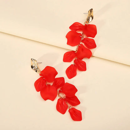 1 Pair Elegant Lady Flower Plating Zinc Alloy Drop Earrings