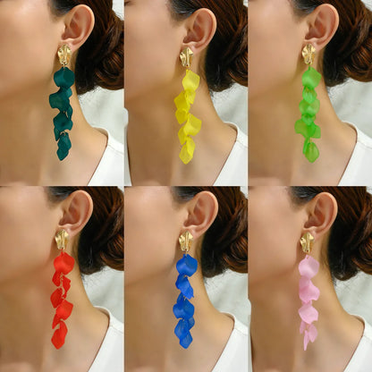 1 Pair Elegant Lady Flower Plating Zinc Alloy Drop Earrings