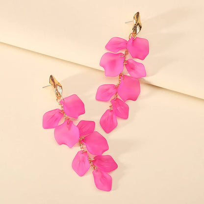 1 Pair Elegant Lady Flower Plating Zinc Alloy Drop Earrings