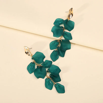 1 Pair Elegant Lady Flower Plating Zinc Alloy Drop Earrings