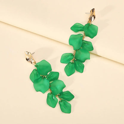 1 Pair Elegant Lady Flower Plating Zinc Alloy Drop Earrings