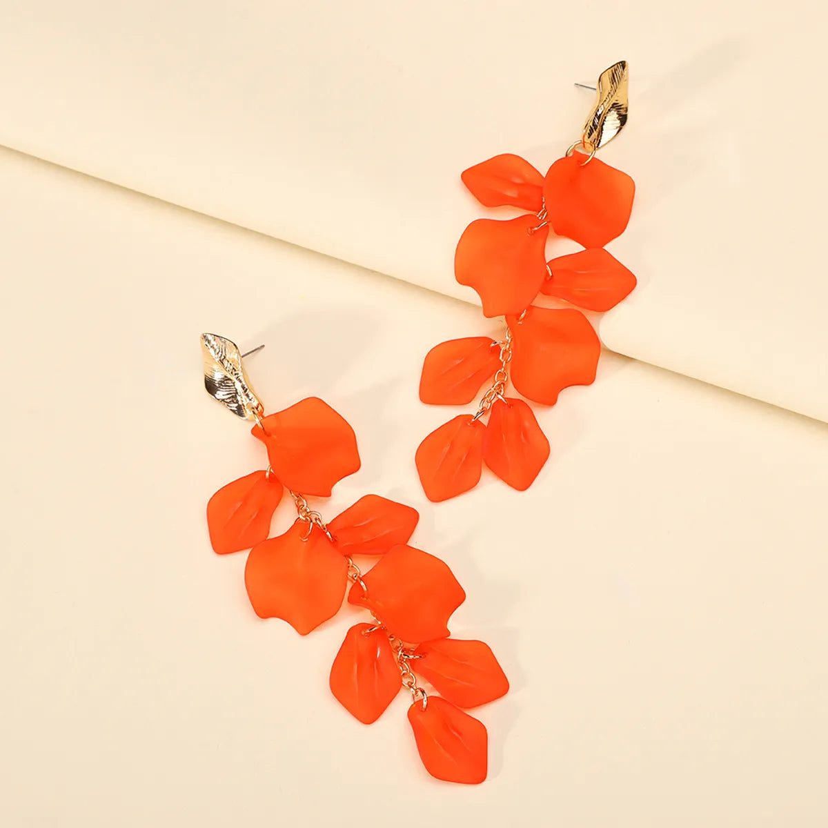 1 Pair Elegant Lady Flower Plating Zinc Alloy Drop Earrings