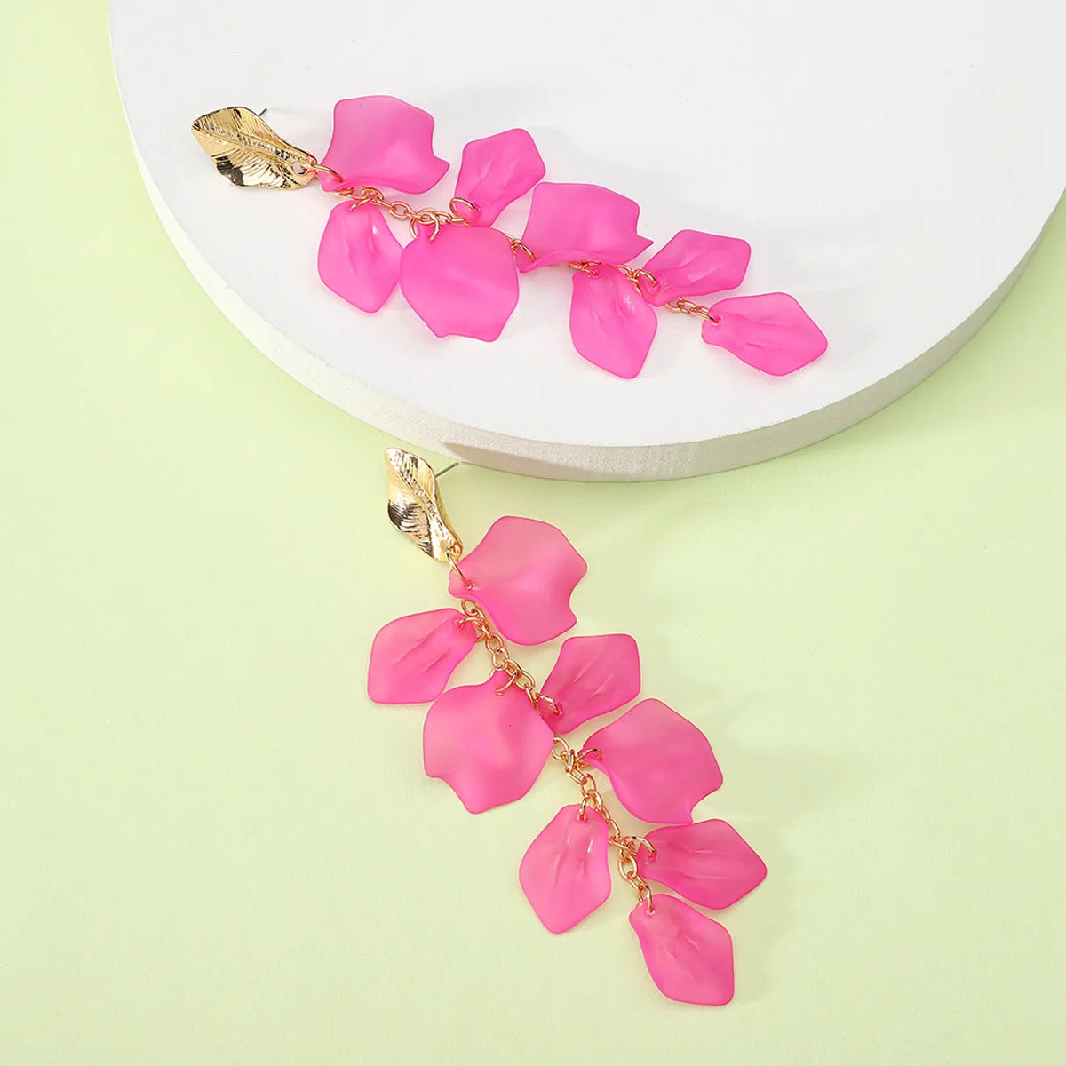 1 Pair Elegant Lady Flower Plating Zinc Alloy Drop Earrings