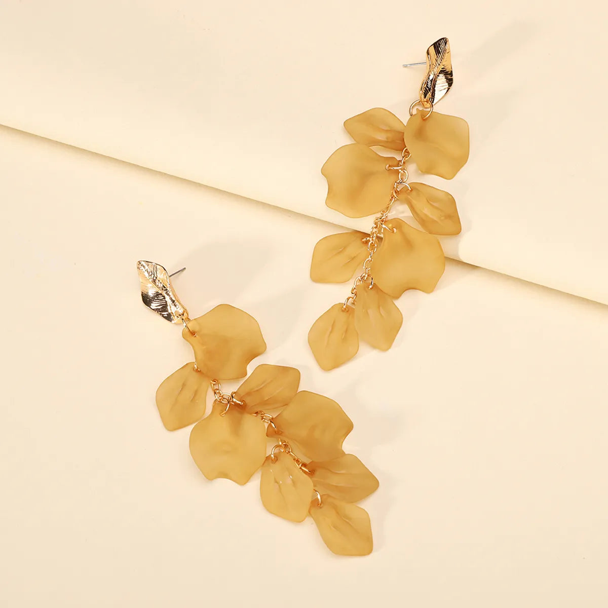 1 Pair Elegant Lady Flower Plating Zinc Alloy Drop Earrings