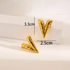 1 Pair Elegant Lady Geometric Heart Shape Flower Plating Titanium Steel Ear Studs