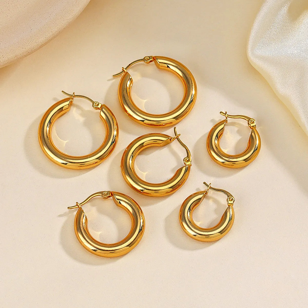 1 Pair Elegant Lady Geometric Plating 304 Stainless Steel Earrings