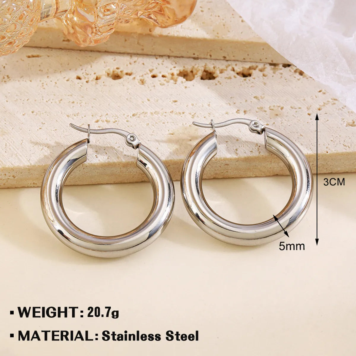 1 Pair Elegant Lady Geometric Plating 304 Stainless Steel Earrings