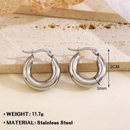 1 Pair Elegant Lady Geometric Plating 304 Stainless Steel Earrings