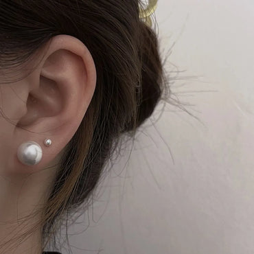 1 Pair Elegant Lady Geometric Plating Imitation Pearl Ear Studs