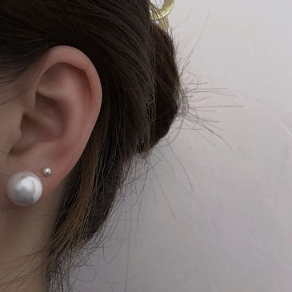 1 Pair Elegant Lady Geometric Plating Imitation Pearl Ear Studs