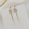 1 Pair Elegant Lady Geometric Plating Inlay Alloy Artificial Gemstones Drop Earrings