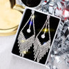 1 Pair Elegant Lady Geometric Plating Inlay Alloy Artificial Gemstones Drop Earrings