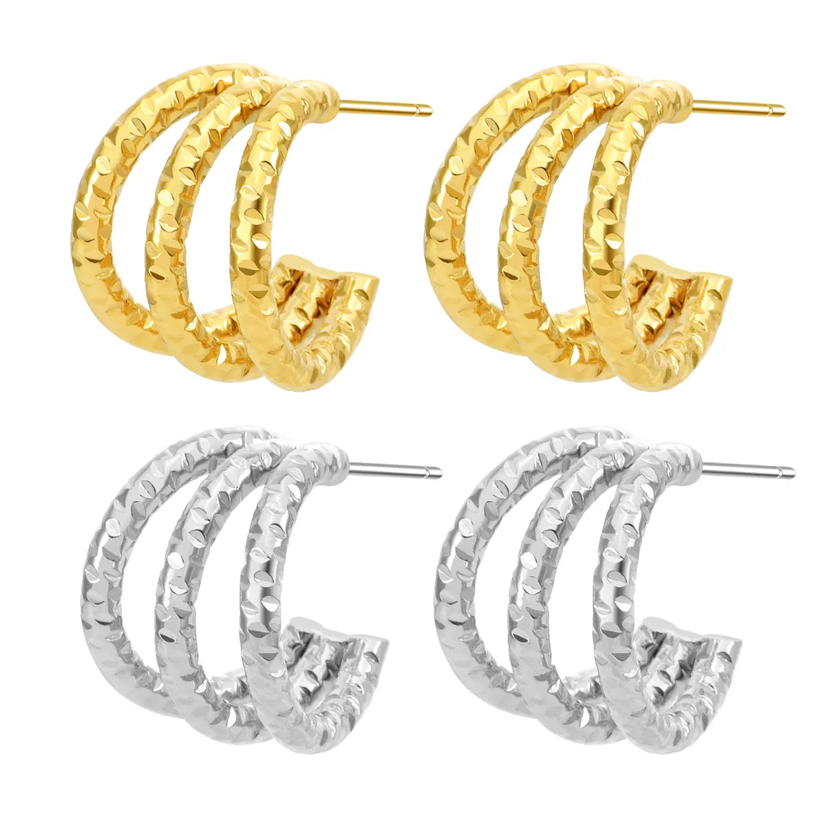 1 Pair Elegant Lady Geometric Plating Stainless Steel Ear Studs