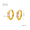 1 Pair Elegant Lady Geometric Plating Titanium Steel Zircon Earrings