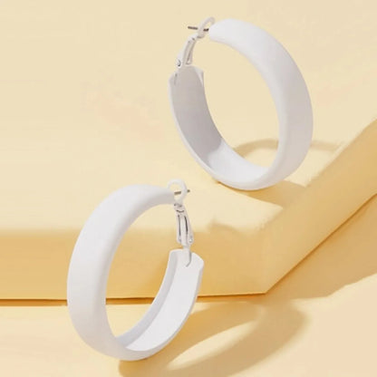 1 Pair Elegant Lady Geometric Solid Color Alloy Earrings