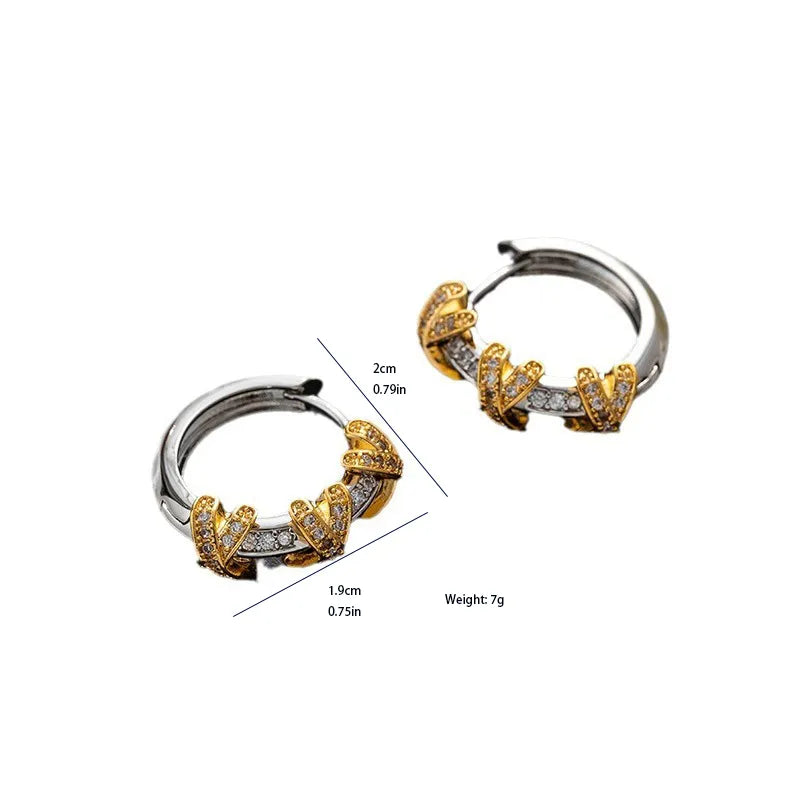 1 Pair Elegant Lady Irregular Flower Artificial Pearl Brass 18K Gold Plated Hoop Earrings Ear Studs