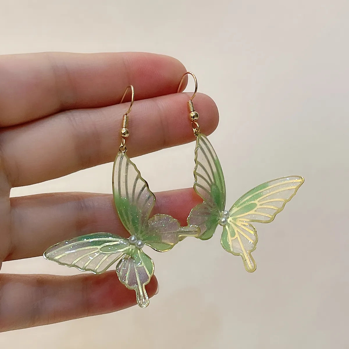 1 Pair Elegant Lady Korean Style Butterfly Resin Drop Earrings