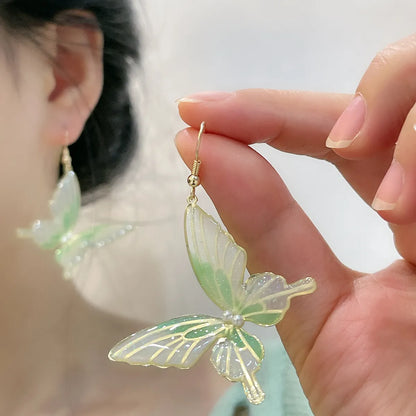 1 Pair Elegant Lady Korean Style Butterfly Resin Drop Earrings