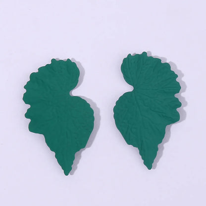 1 Pair Elegant Lady Leaves Stoving Varnish Alloy Ear Studs