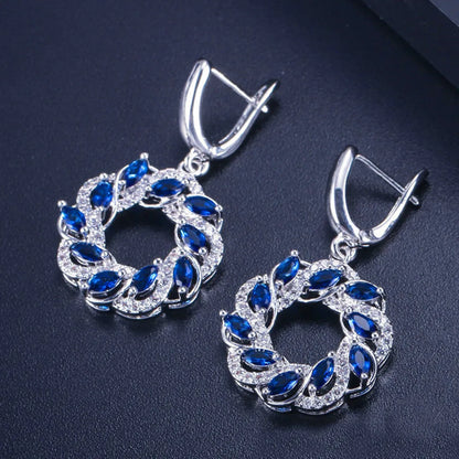 1 Pair Elegant Lady Modern Style Geometric Circle Plating Inlay Copper Zircon Drop Earrings