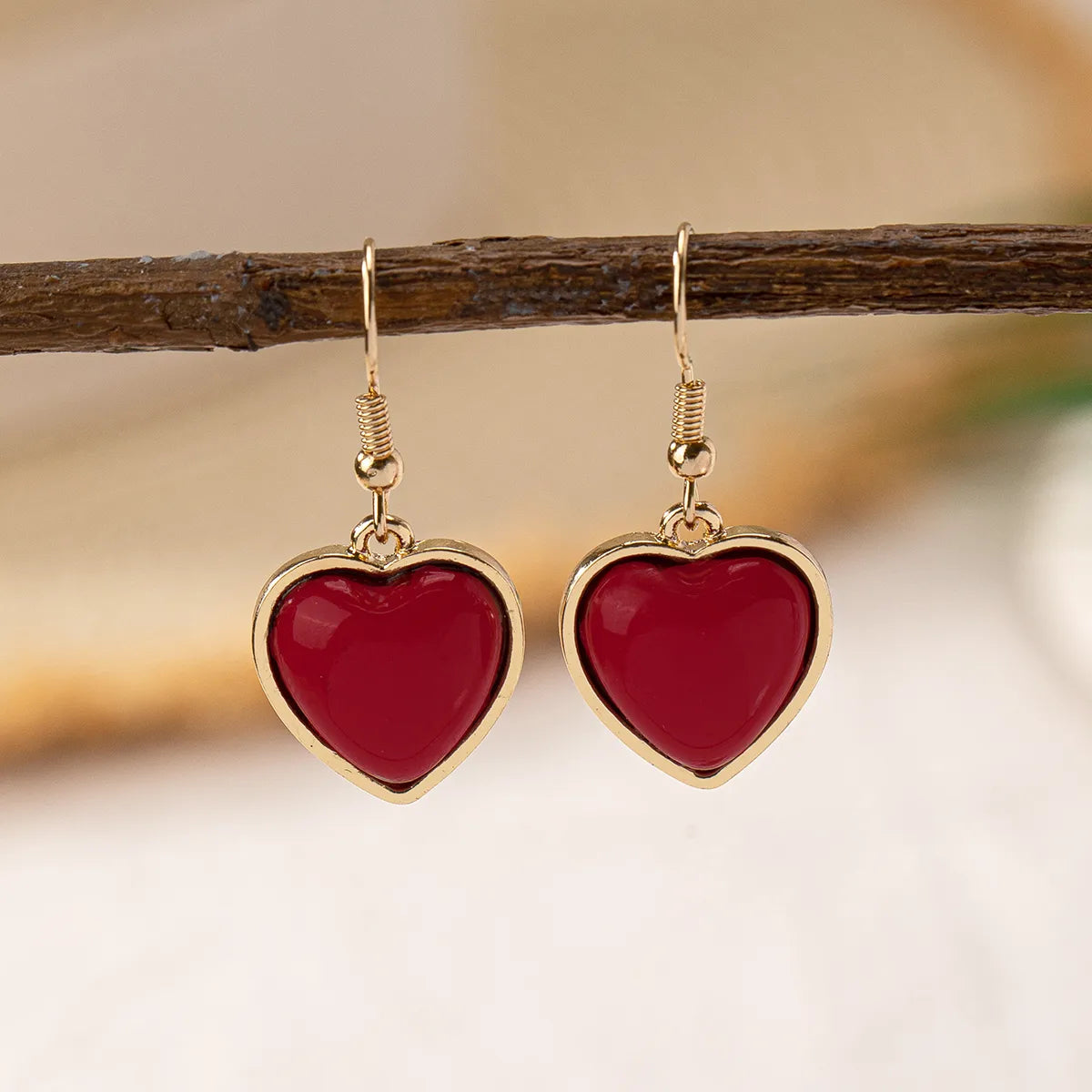 1 Pair Elegant Lady Modern Style Heart Shape Plastic Zinc Alloy Drop Earrings