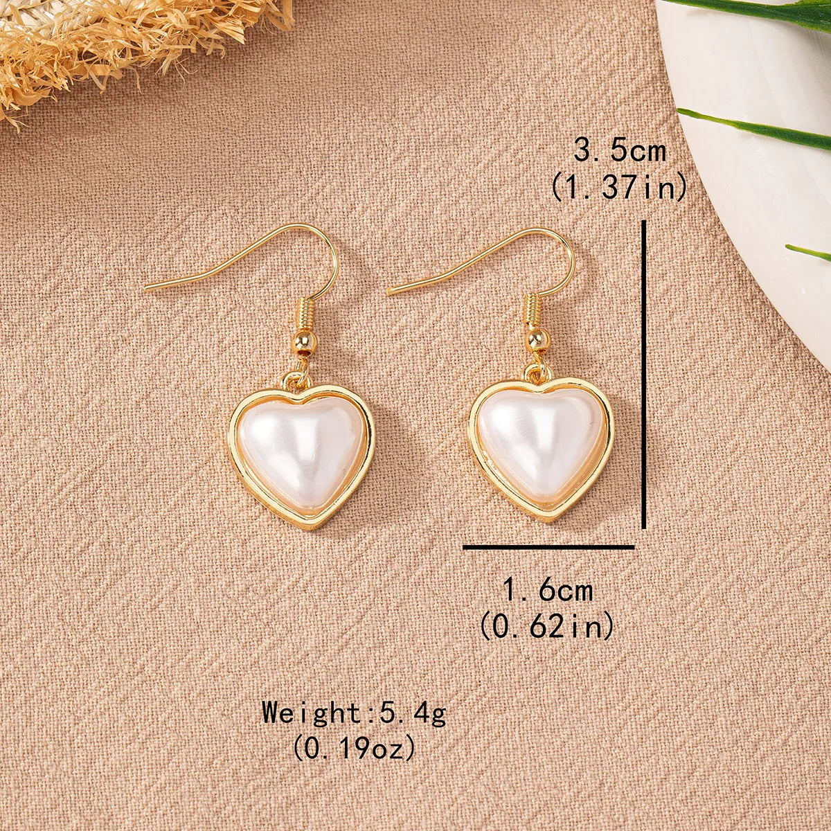 1 Pair Elegant Lady Modern Style Heart Shape Plastic Zinc Alloy Drop Earrings