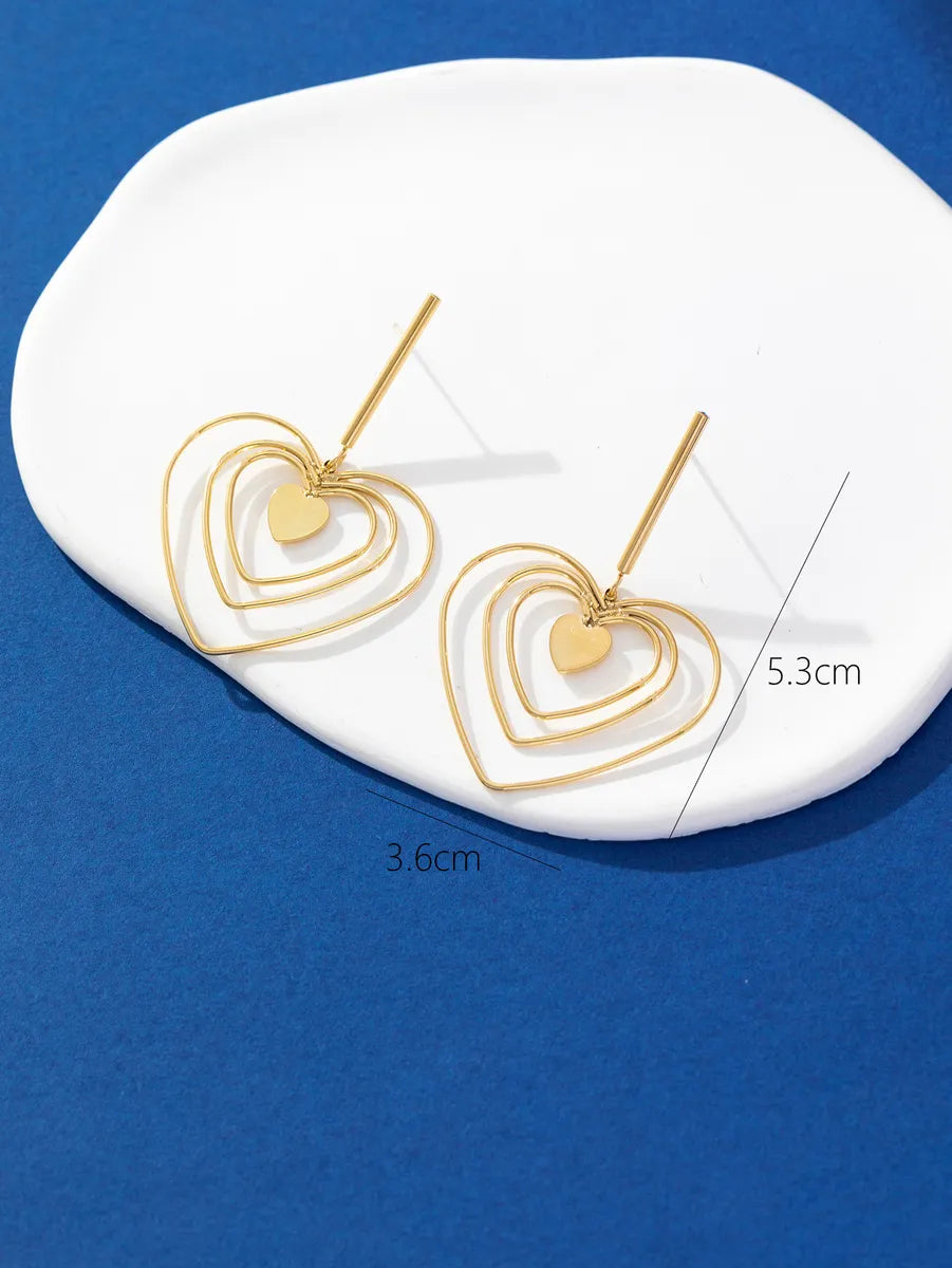 1 Pair Elegant Lady Modern Style Leaf Flower Plating 316 Stainless Steel  18K Gold Plated Drop Earrings