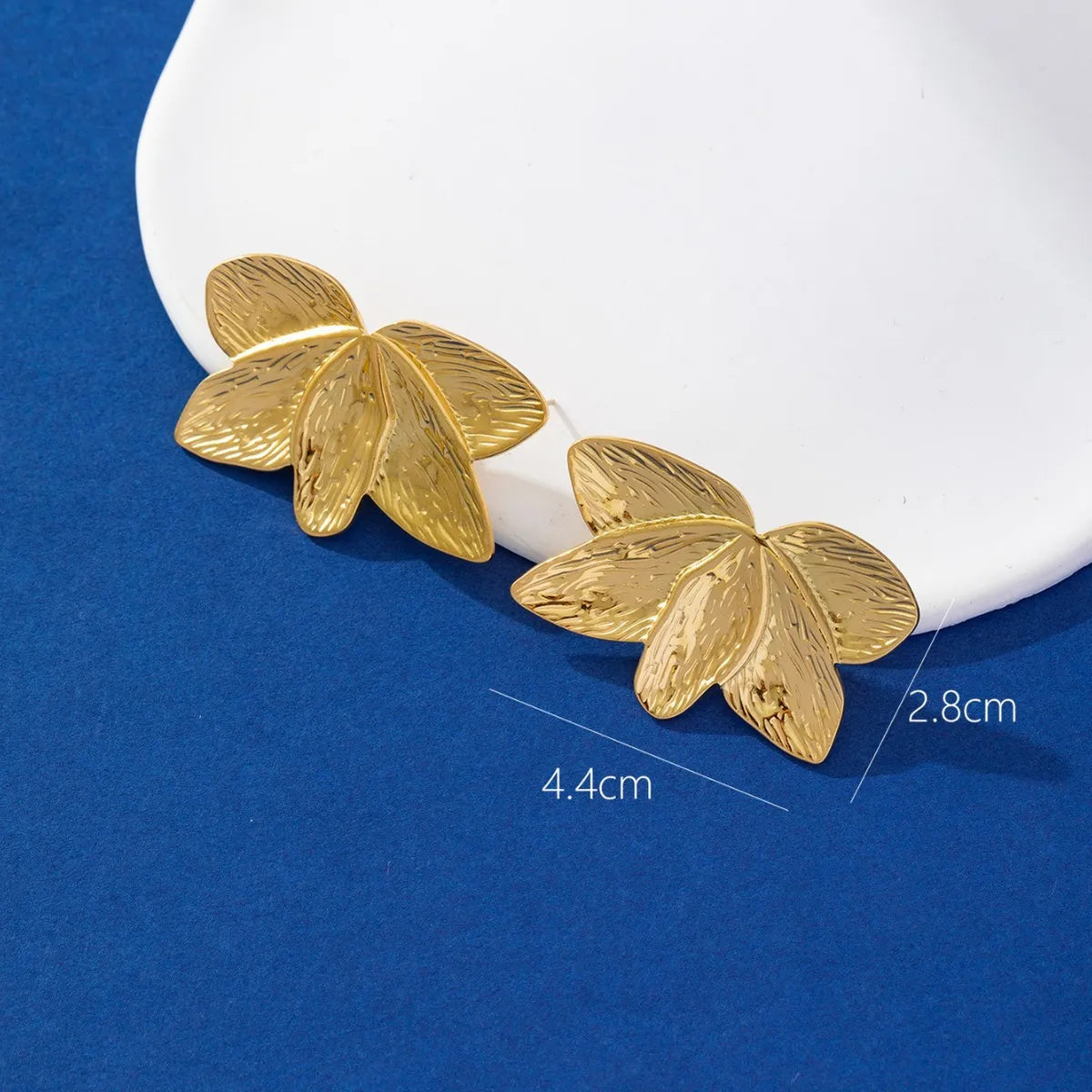 1 Pair Elegant Lady Modern Style Leaf Flower Plating 316 Stainless Steel  18K Gold Plated Drop Earrings