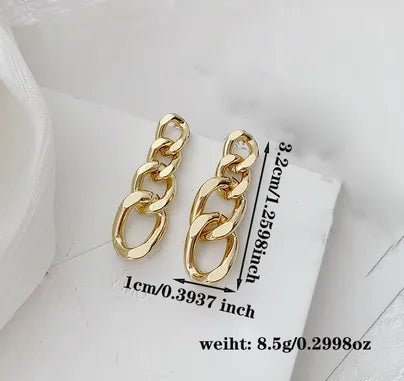 1 Pair Elegant Lady Modern Style Solid Color Alloy Drop Earrings